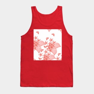 massed flowers and butterflies in red Tank Top